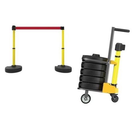Accuform MOBILE BANNER STAKE STANCHION CART PRB916YL PRB916YL